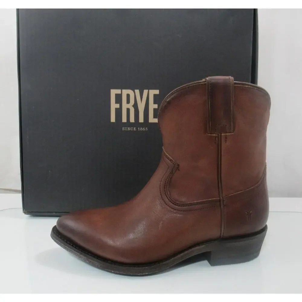 Women's Frye Billy Short Western Booties Pull On Ankle Boots Redwood Size 7.5